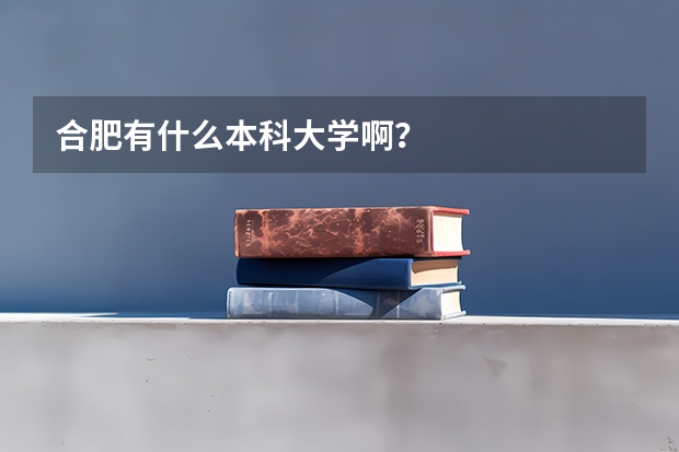 合肥有什么本科大学啊？