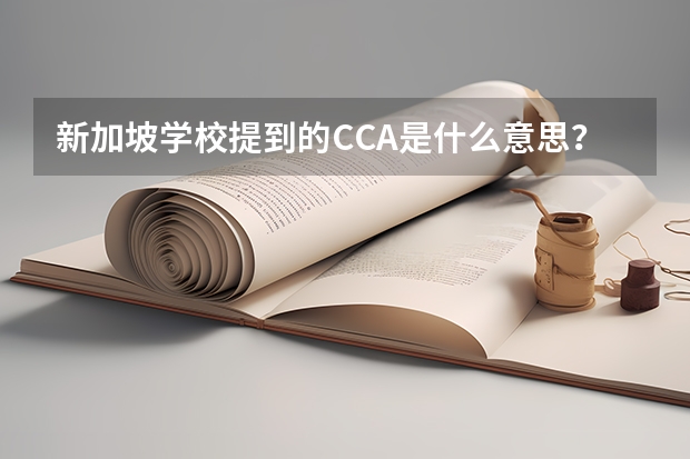 新加坡学校提到的CCA是什么意思？