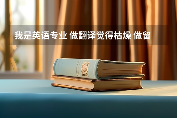 我是英语专业 做翻译觉得枯燥 做留学咨询顾问好像把英语丢下了 该怎么选择？