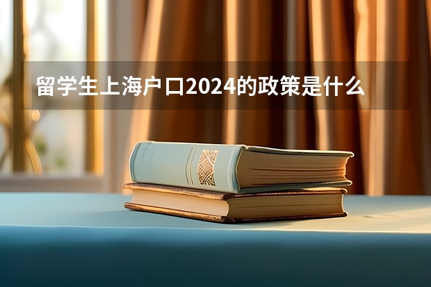 留学生上海户口2024的政策是什么？