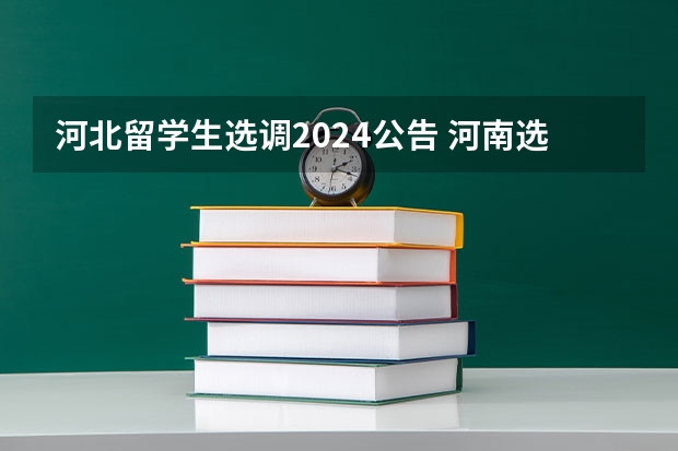 河北留学生选调2024公告 河南选调生2024公告要求