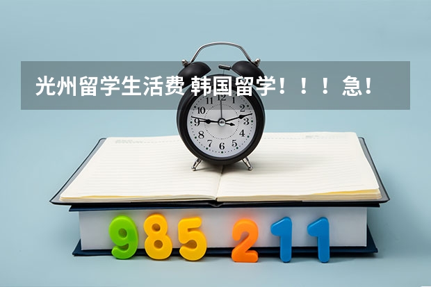 光州留学生活费 韩国留学！！！急！！！急！！！急！！！